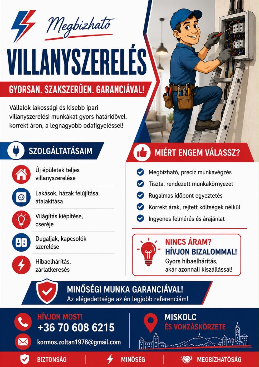 Kormos Zoltán Villanyszerelő E.V. – Villanyszerelő