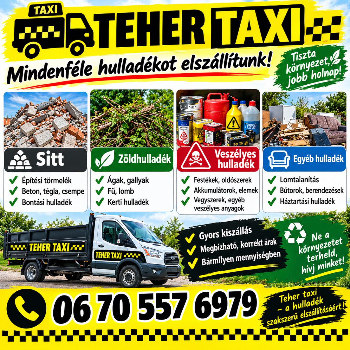 Sitthulladék elszállítása,  Lomtalanitás – Sittszállítás