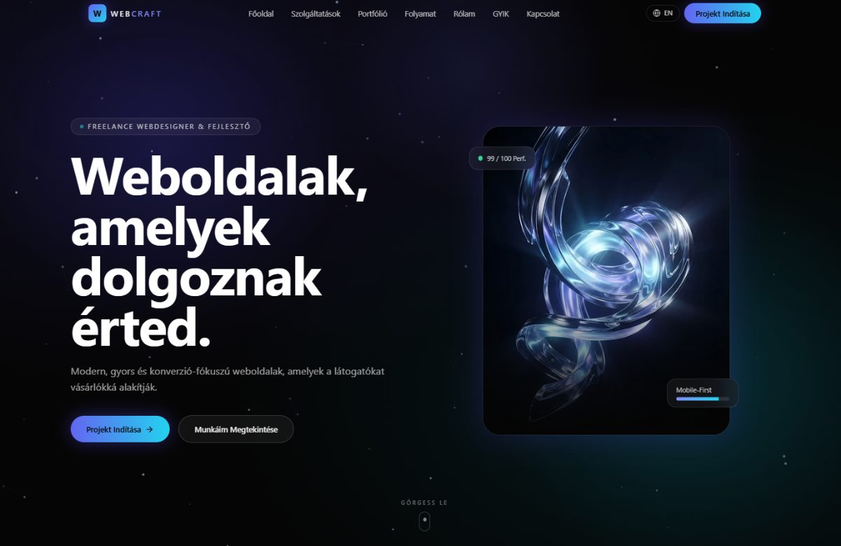 Weboldalkészítés – Webfejlesztő