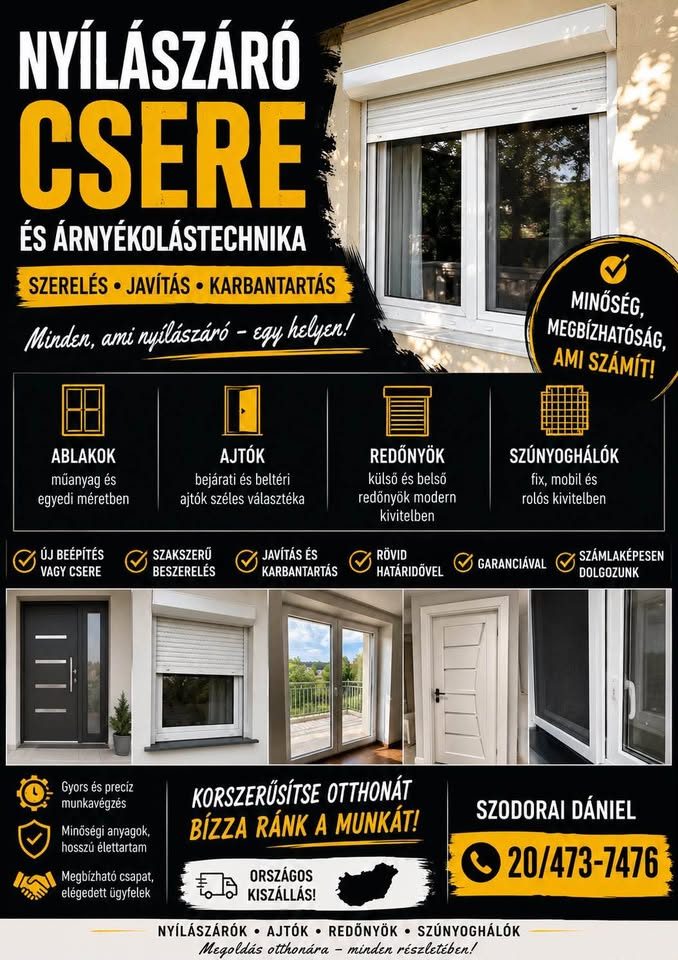 Szodorai Dániel árnyékolástechnika – Redőny- & árnyékoló szerelő