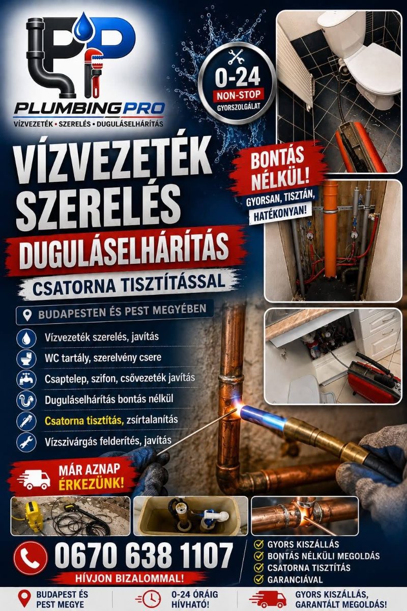 PlumbingPro SOS Duguláselhárítás és Víz szerelés – Duguláselhárítás