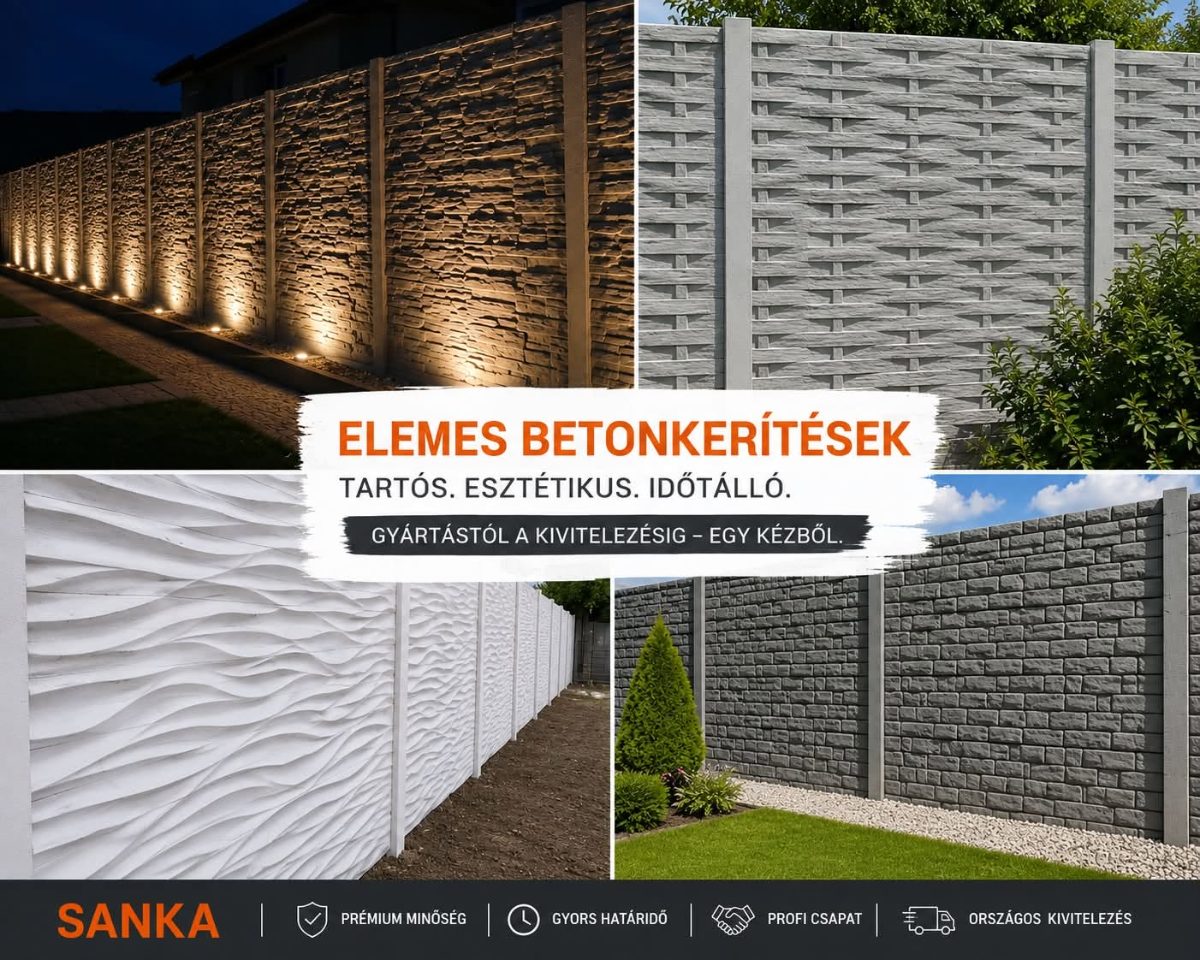 Sanka elemes betonkerítések – Betonozás / Térkövezés