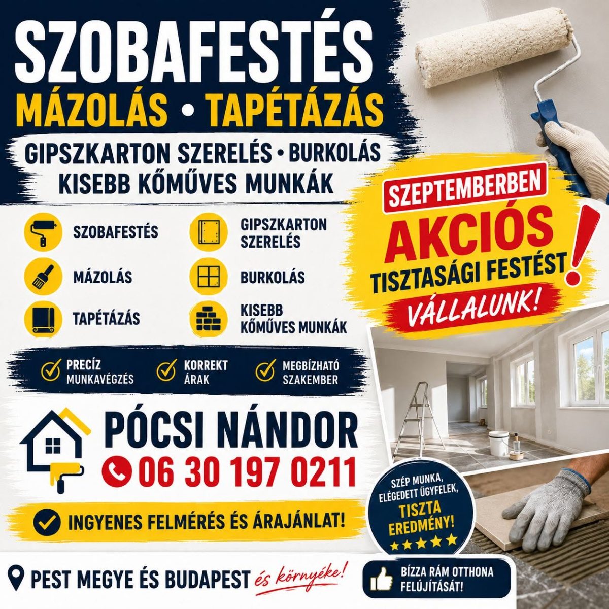 Nándor Tivadar Pócsi  szobafestő – Szobafestő / Mázoló