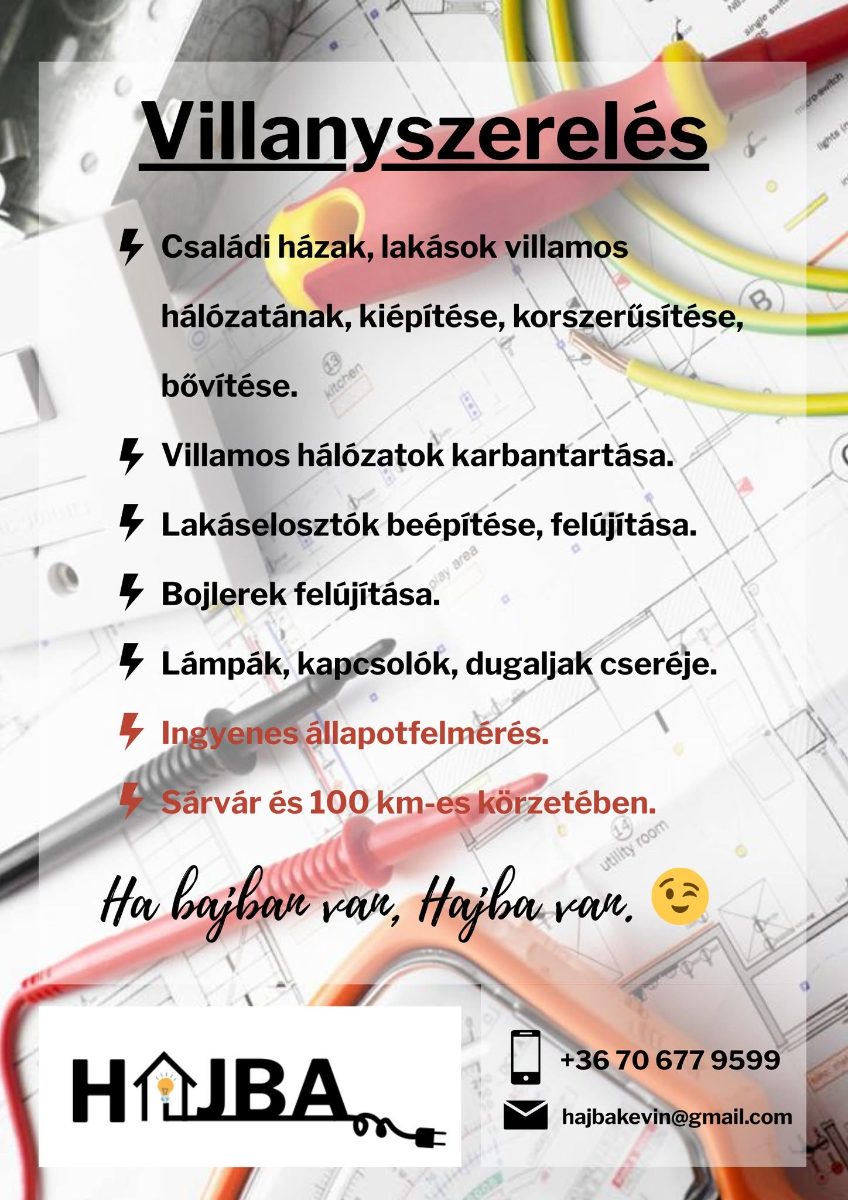 Hajba Villanyszerelés – Villanyszerelő