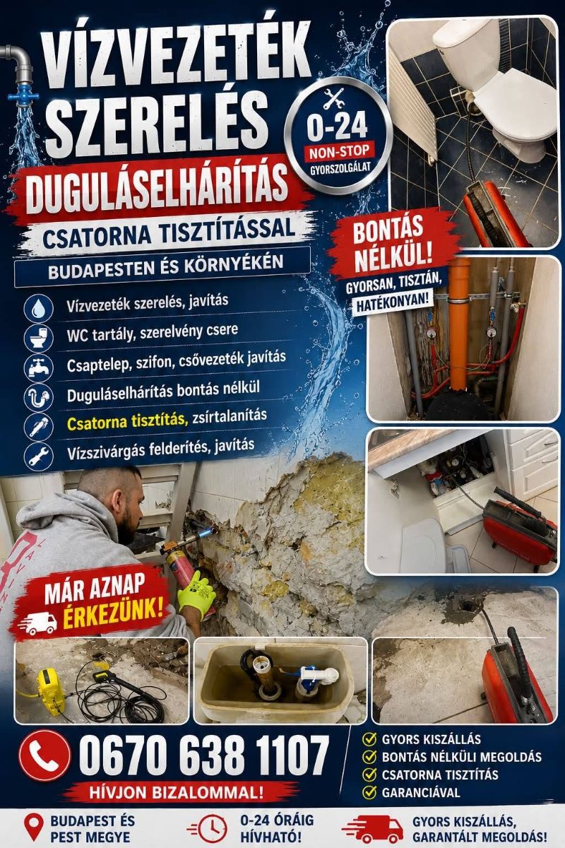 PlumbingPro SOS Duguláselhárítás és Víz szerelés – Duguláselhárítás