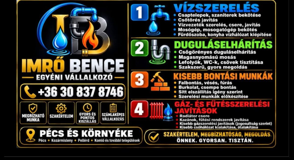 Imrő Bence EV. – Gázszerelő