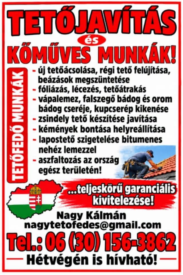Nagy Kálmán tetőjavító – Kőműves