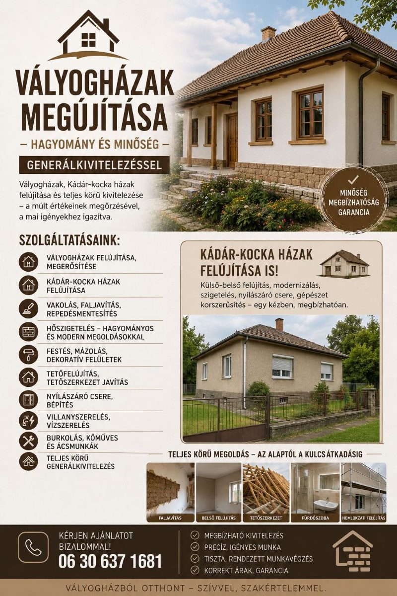 Vályogház Felújítása – Ács