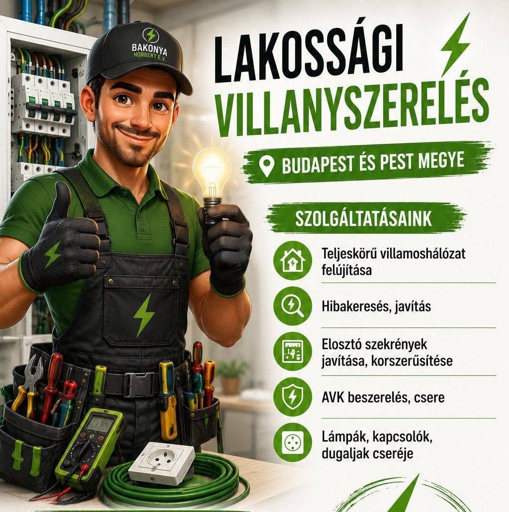 Bakonya Norbert E.V. – Villanyszerelő
