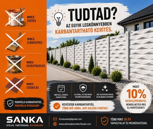 Sanka elemes betonkerítések – Térkő
