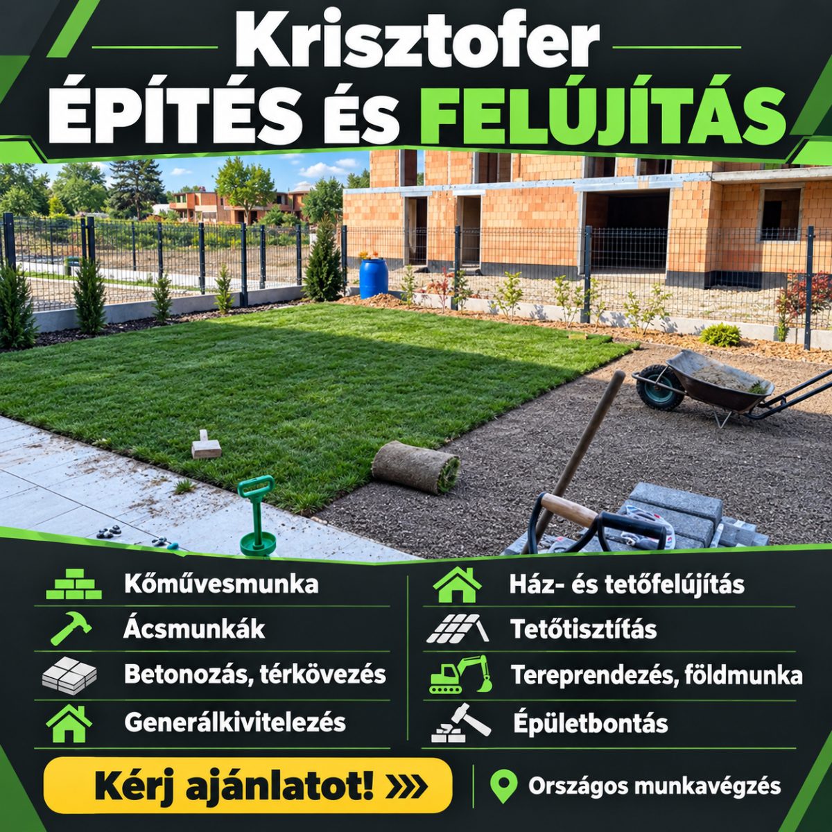 Krisztofer, építés, kőművesmunka – Ács